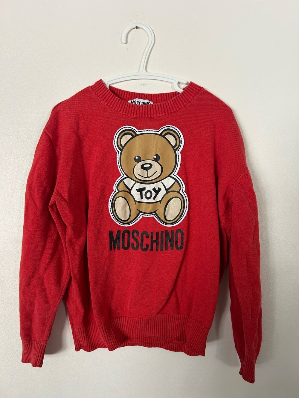 Moschino Kids Red Teddy Bear Sweater Size 12